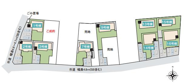 古河市諸川　新築一戸建て　15　アイタウンの区画図|全11棟