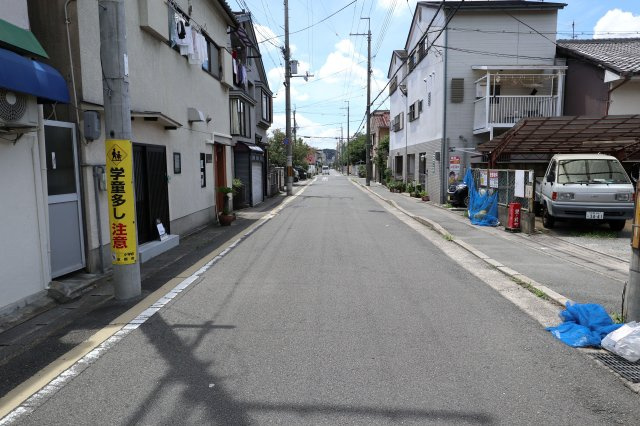 京都市左京区一乗寺里ノ前町　建築条件無土地の前面道路含む現地写真