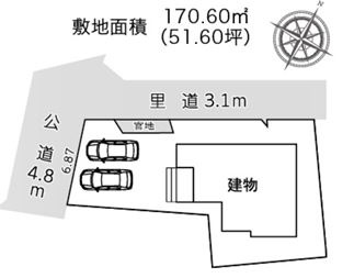 【区画図】 | 富士宮市山本 新築一戸建て 1号棟 | 1号棟の区画図です