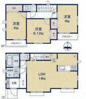【間取り】 | 茅ヶ崎市柳島1丁目  C号棟 | 都市ガス　LDK18帖　全居室6帖以上　全室南向き　掃出し窓シャッター付