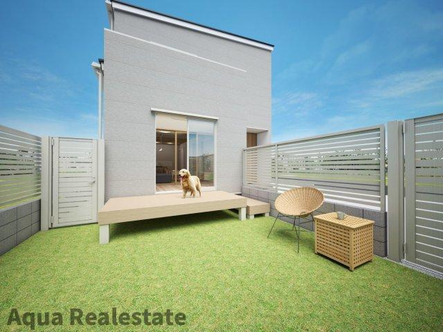 高松市木太町の新築一戸建の庭|簡単な家庭菜園も楽しめるお庭です