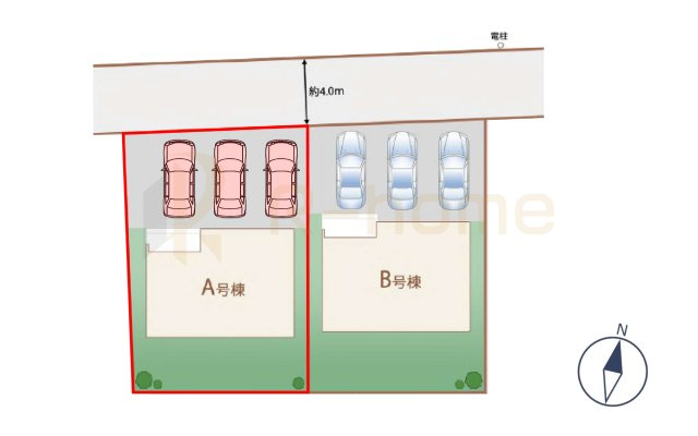水戸市見和3丁目　新築戸建て　A号棟の区画図|大きなお買い物だからこそ、メリット・デメリットを伝えさせて頂きます。
R-homeにお任せください♪