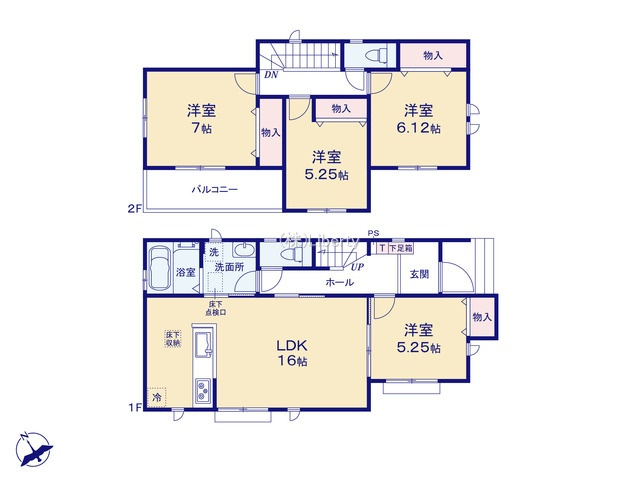 土浦市烏山4丁目　新築戸建　C号棟の間取り