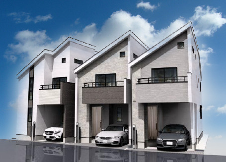 中野区沼袋2丁目　吹抜けリビング　省エネ邸宅全3棟