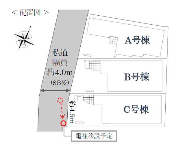 中野区沼袋2丁目　吹抜けリビング　省エネ邸宅全3棟の区画図