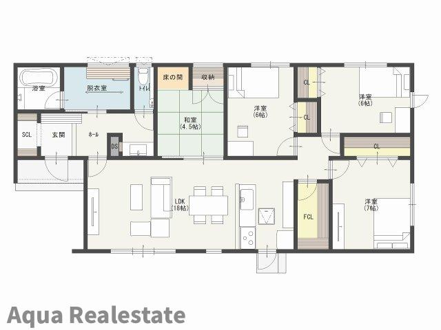 三豊市豊中町本山甲の新築一戸建の間取り