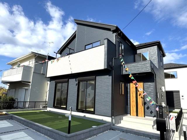 松戸市古ケ崎３丁目新築戸建【古ヶ崎小学校：10分】の外観|3号棟外観・完成済み内覧可能です！