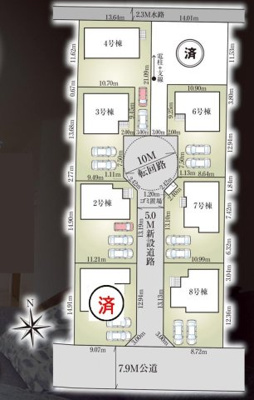 【区画図】 | 松戸市古ケ崎３丁目新築戸建【古ヶ崎小学校：10分】 | 2棟早くも成約済み！