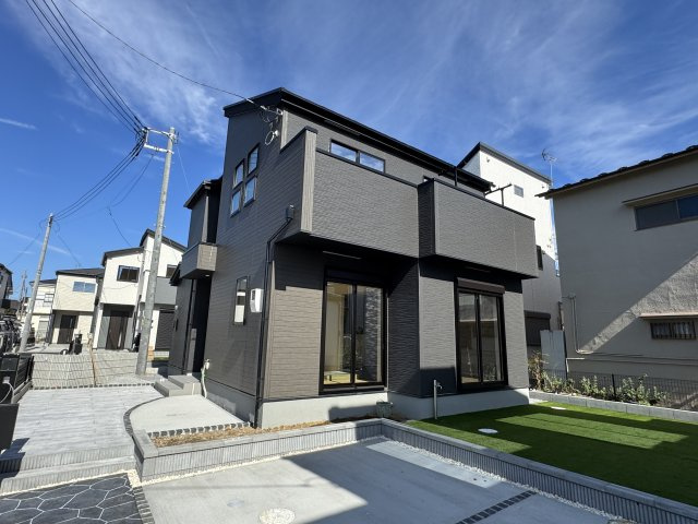 松戸市古ケ崎３丁目新築戸建【古ヶ崎小学校：10分】の外観|7号棟現況・完成済み内覧可能です！