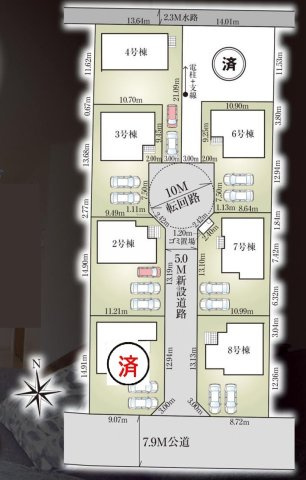 【区画図】 | 松戸市古ケ崎３丁目新築戸建【古ヶ崎小学校：10分】 | 2棟早くも成約済み！