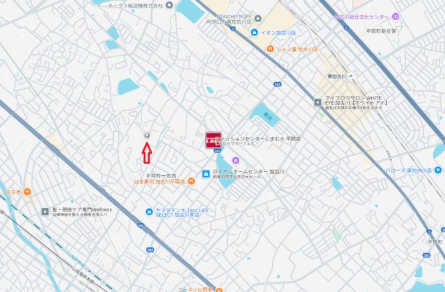 加古川市野口町古大内（全3区）土地2号地の地図