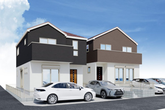 【外観】 | 茅ヶ崎市柳島1丁目  2号棟 2期 | イメージパース（完成時に現況と異なる場合は現況優先となります）