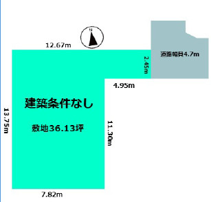 【土地図】 | 明石市大久保町大窪　土地 | 敷地約36坪です。
