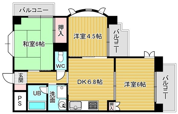 【間取り】 | サンパレス２１忠岡Ａ棟