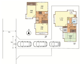 【間取り】 | 白岡市西２丁目　中古戸建