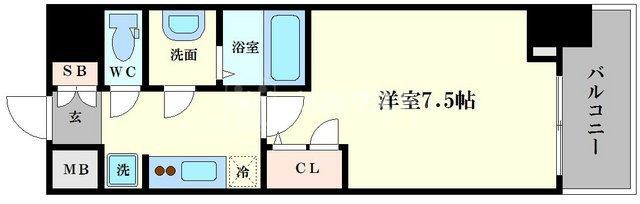 ファステート難波WESTディオンの間取り