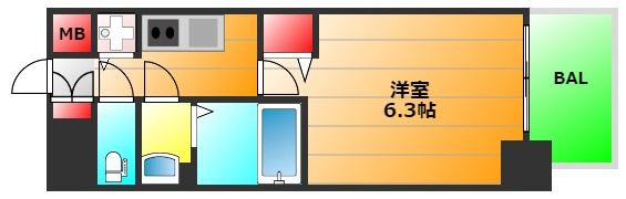 プレサンス大阪ドームシティワンダーの間取り