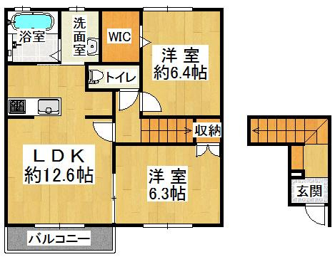 ハイツフローラ南Ⅱの間取り|※間取りが現況と異なる場合は現況を優先します※