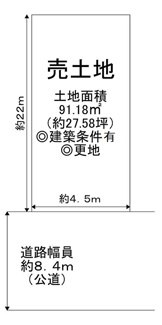 【土地図】 | 宿屋町東３丁　建築条件付宅地 | 【土地約２７．５８坪】ゆとりある敷地で夢のマイホームを実現してくださいね！是非現地にてご体感ください♪