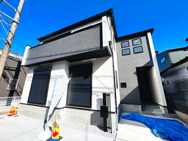 【外観】 | 和光市南1丁目　新築一戸建住宅（成増店） | 陽当り良好な南西道路×全室南向きの明るい住まい。完成済につき即入居可能。