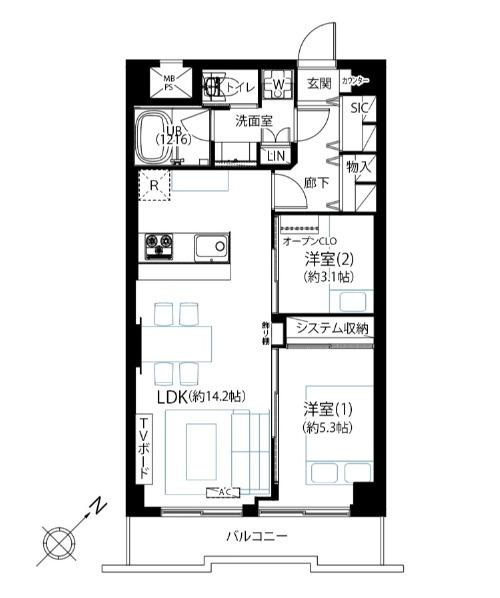 モンテベルデ横浜の間取り|間取り図です