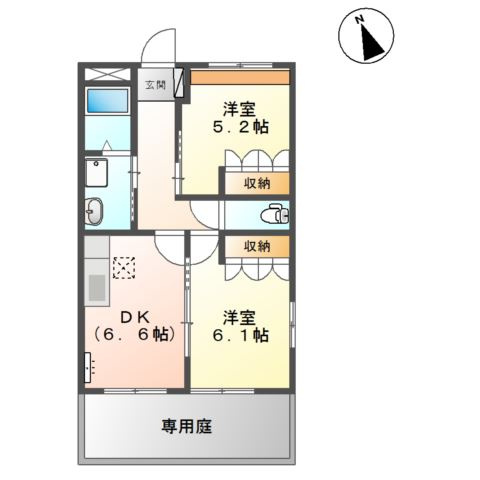 スカイヒルズ光　朝日の間取り