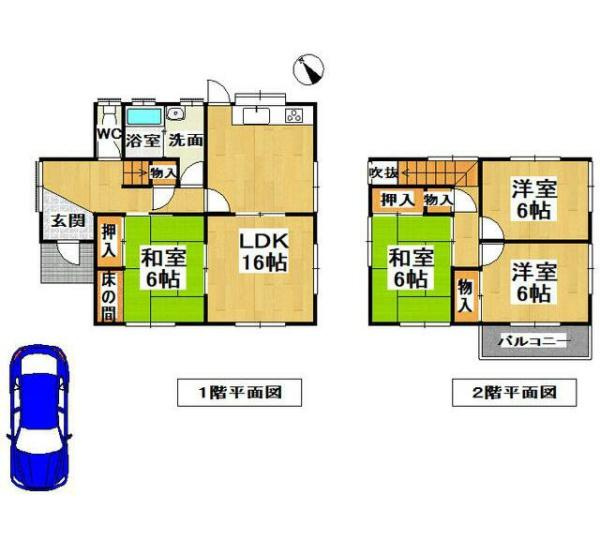 橋本市城山台2丁目　中古戸建の間取り