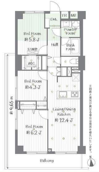【間取り】 | コーラルハイツ志木Ⅱ弐号棟　(志木本店) | 陽当たり・通風良好な南西角部屋。
4階部分につき眺望良好です。