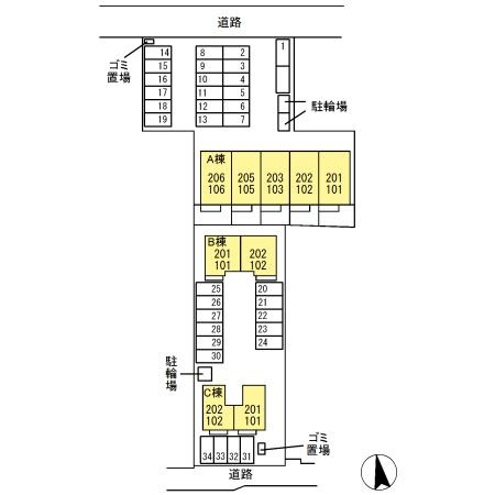 セジュールエクラ A棟の区画図