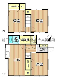 【間取り】 | 春日部市内牧中古戸建