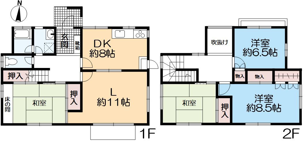 東灘区住吉台中古戸建の間取り