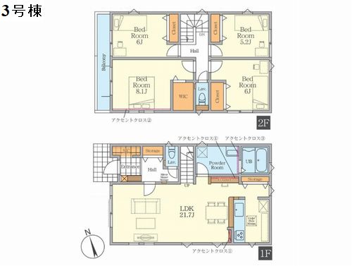 【区画図】 | 【仲介手数料０円】藤沢市高倉　新築一戸建て　全3棟 | 藤沢市高倉　新築一戸建て　全3棟