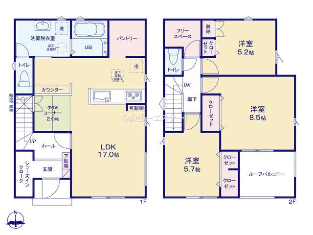 【間取り】 | 知多市つつじが丘　第1期　６号棟