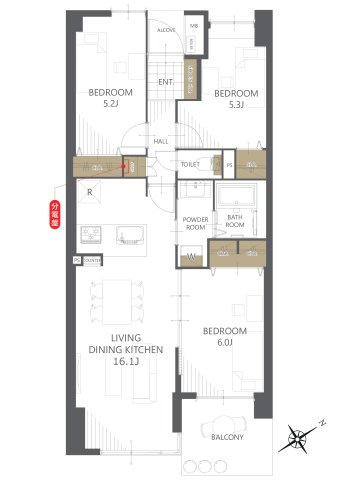 【間取り】シティパル八柱 