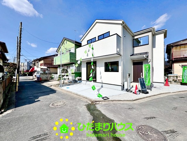 春日部市米島24-1期　新築一戸建て　リナージュの前面道路含む現地写真