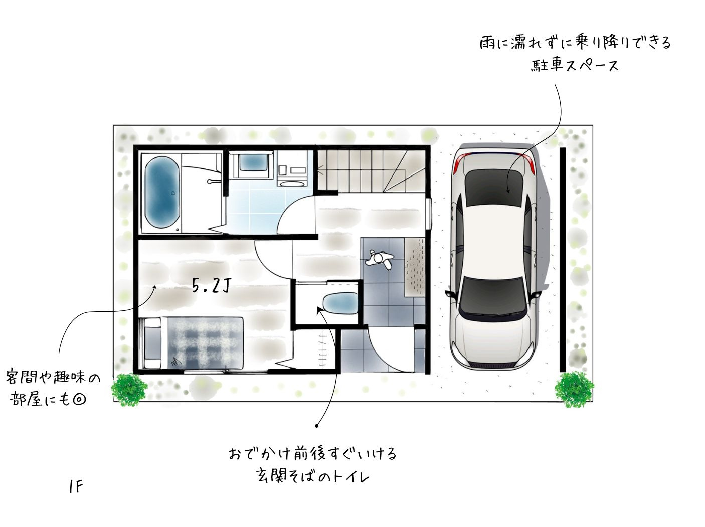 大阪市都島区都島中通3丁目　1号地の参考プラン