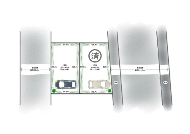 大阪市都島区都島中通3丁目　1号地の区画図