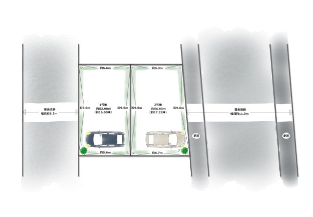 大阪市都島区都島中通3丁目　2号地の区画図