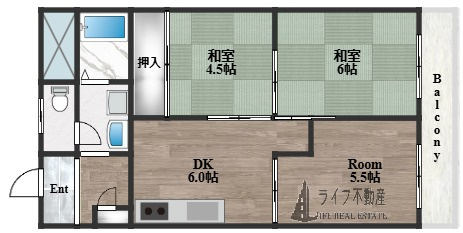 花園マンション巽の間取り