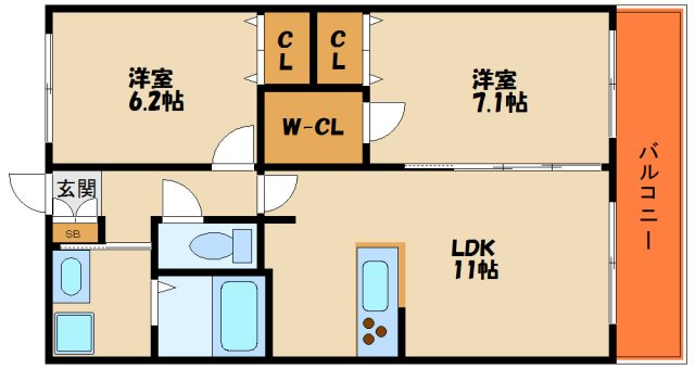 シャンブルミークの間取り