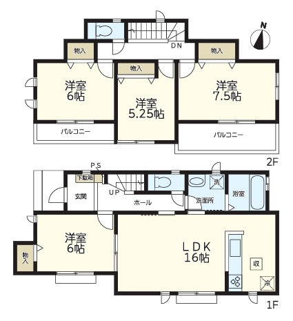 【間取り】 | 沼津市中沢田Ⅰ　分譲住宅　E号棟