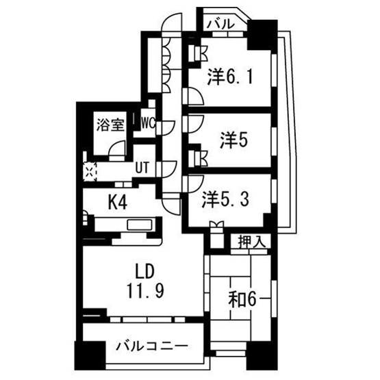 【間取り】 | プラウド千種内山公園