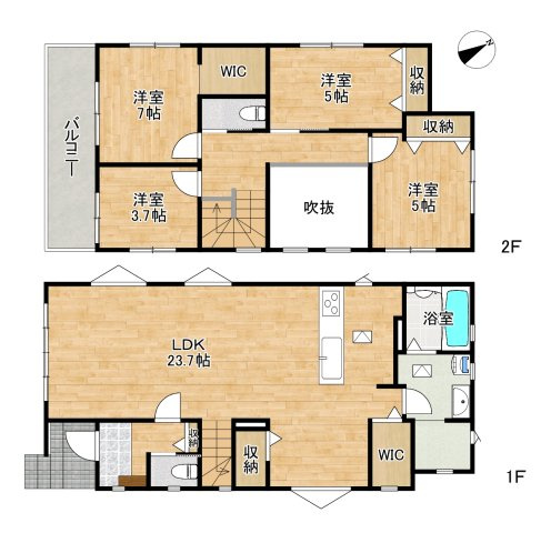 仙台市若林区上飯田2期　2号棟の間取り|2号棟