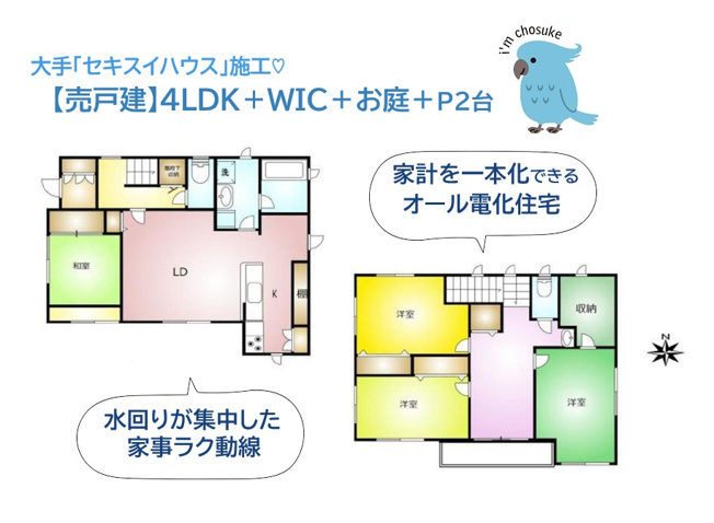 【間取り】 | 安全調理可能なIHコンロ搭載！家計を一本化できるオール電化住宅◎　
毎日の通勤・通学時間を短縮できる、小田急線「東海大学前」駅徒歩13分の好立地にございます♪