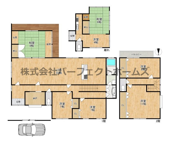 香里園東之町戸建　賃貸の間取り