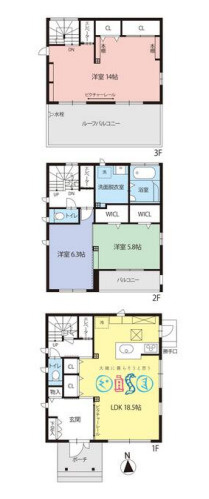 茅ヶ崎市出口町　中古戸建の間取り