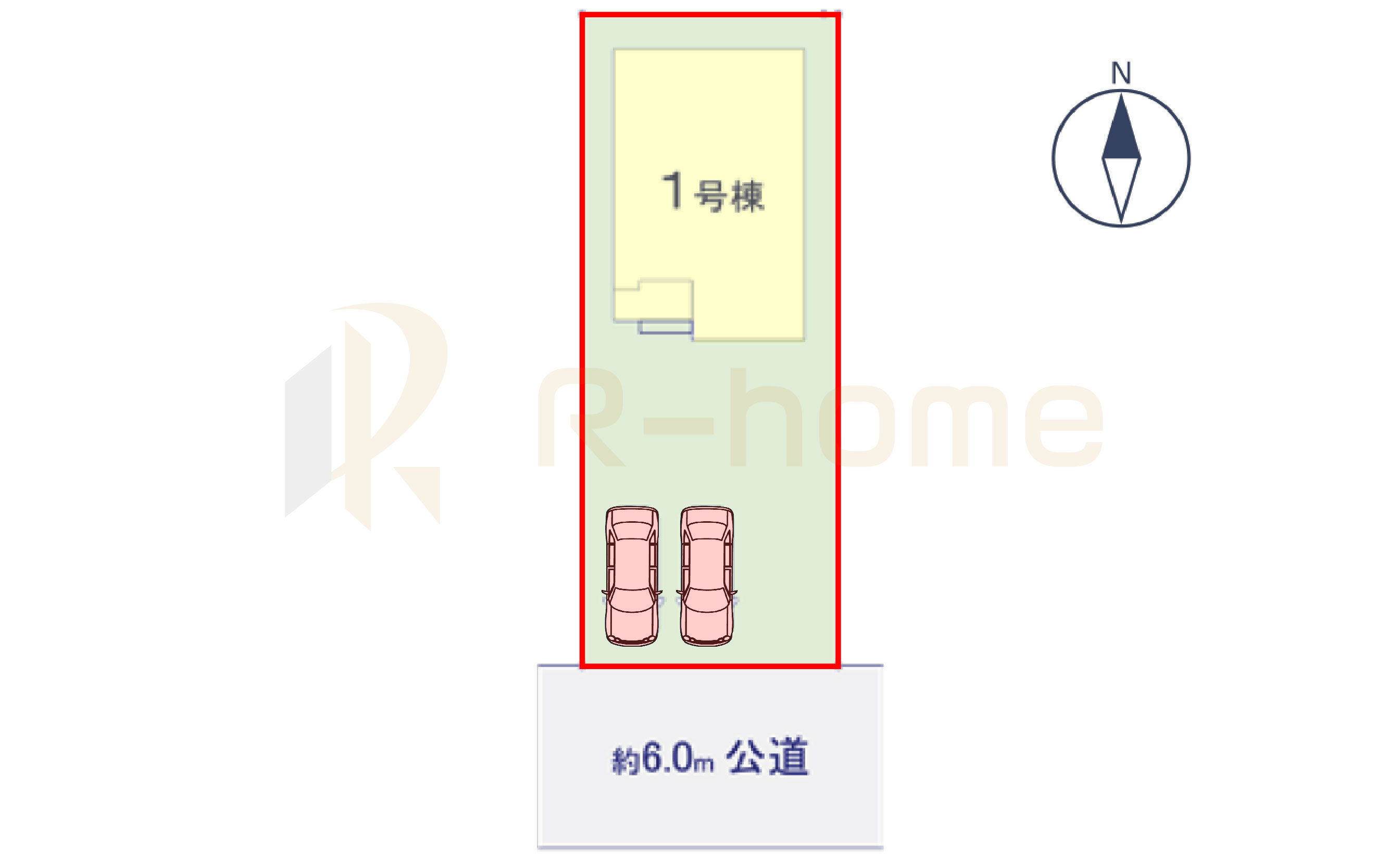 牛久市刈谷町9期　新築戸建て　1号棟の区画図|大きなお買い物だからこそ、メリット・デメリットを伝えさせて頂きます。
R-homeにお任せください♪