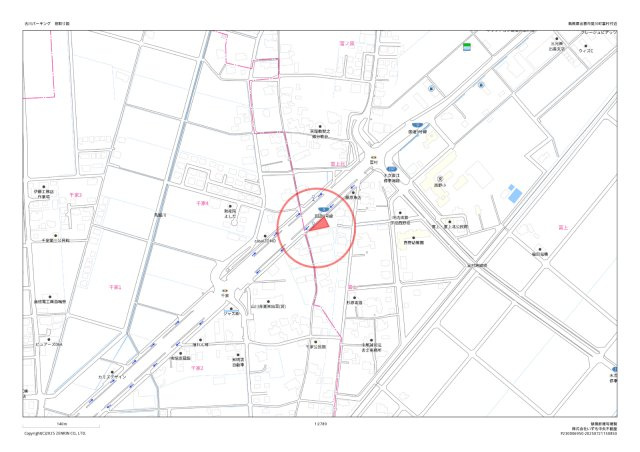 斐川町富村　売土地　約114坪！　建築条件なしの地図