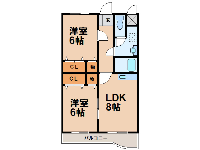 【間取り】 | ヴェルディ羽川C館