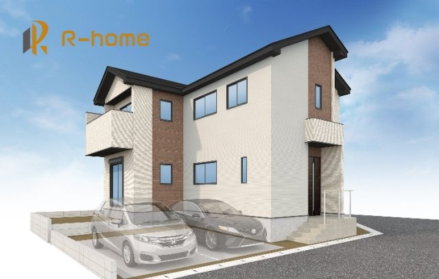 取手市戸頭15期　新築戸建て　1号棟の外観パース|2025年10月完成予定！近隣の同仕様完成物件をご見学いただけます♪